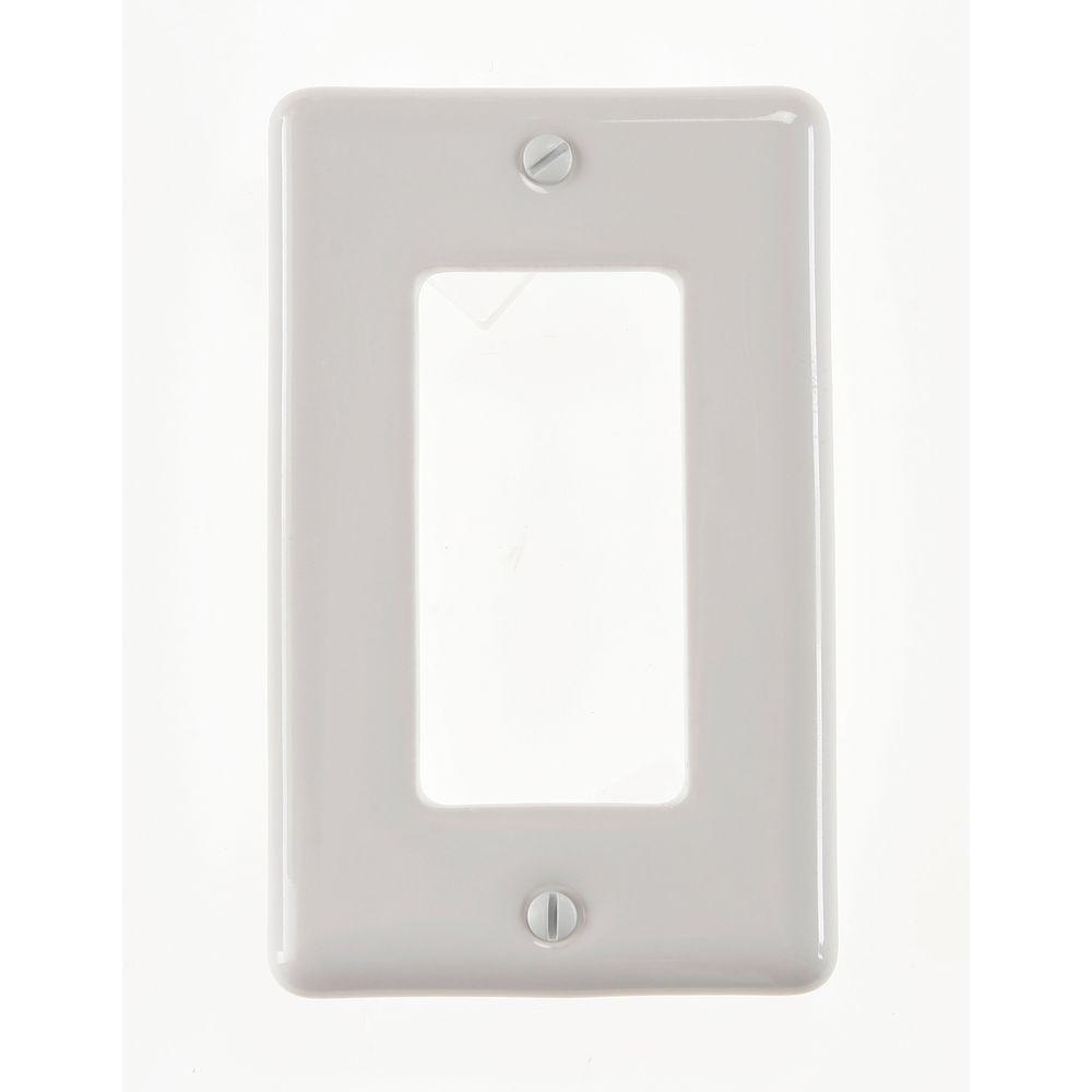 GLOCOVER GloCover 1Gang Decor Plastic Wall Plate with Builtin