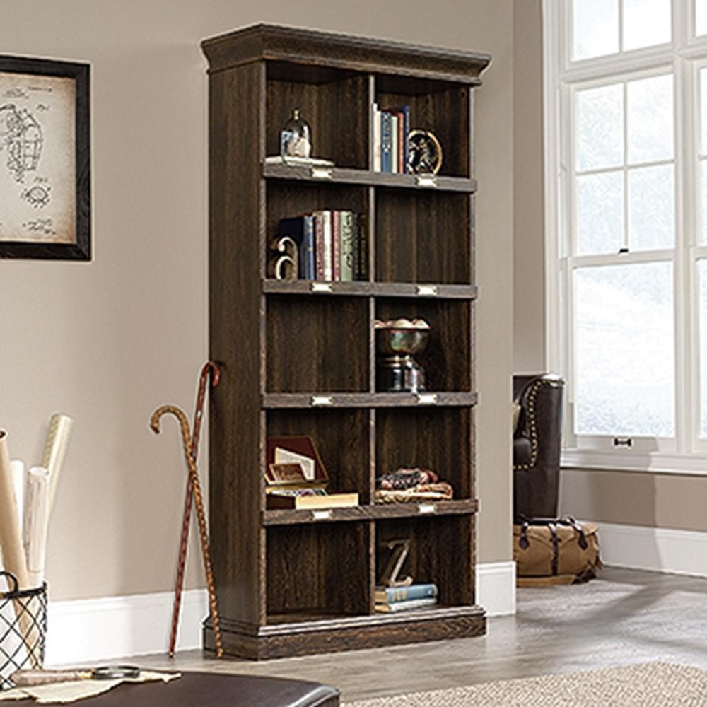 Sauder Barrister Lane Iron Oak Tall Cubbyhole Bookcase 422716 The Barrister Lane Iron Oak Tall Cubbyhole Bookcase