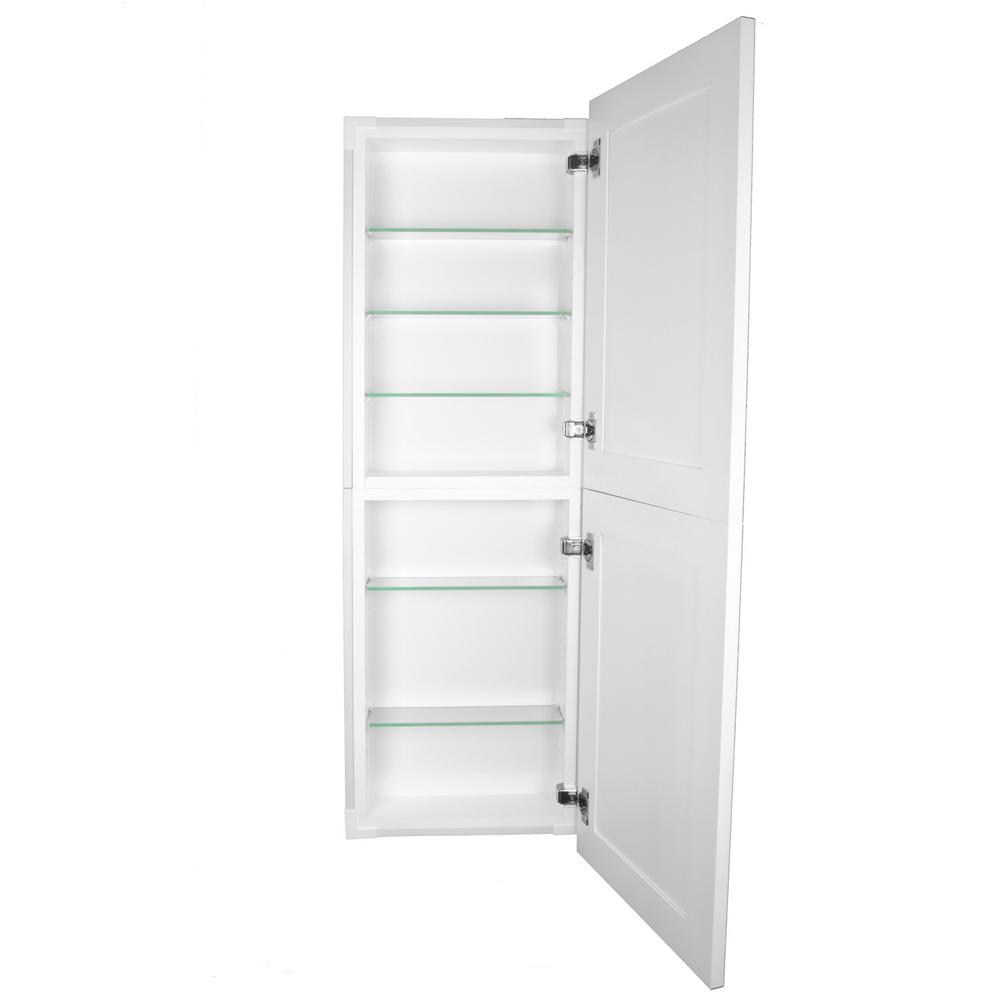 Unbranded Silverton 14 In X 44 In X 4 In Frameless Recessed Medicine Cabinet Pantry Fr 244 White Door The Home Depot