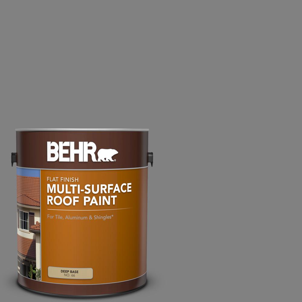 Behr 1 Gal Rp 34 Deep Gray Flat Multi Surface Exterior Roof Paint 06601 The Home Depot