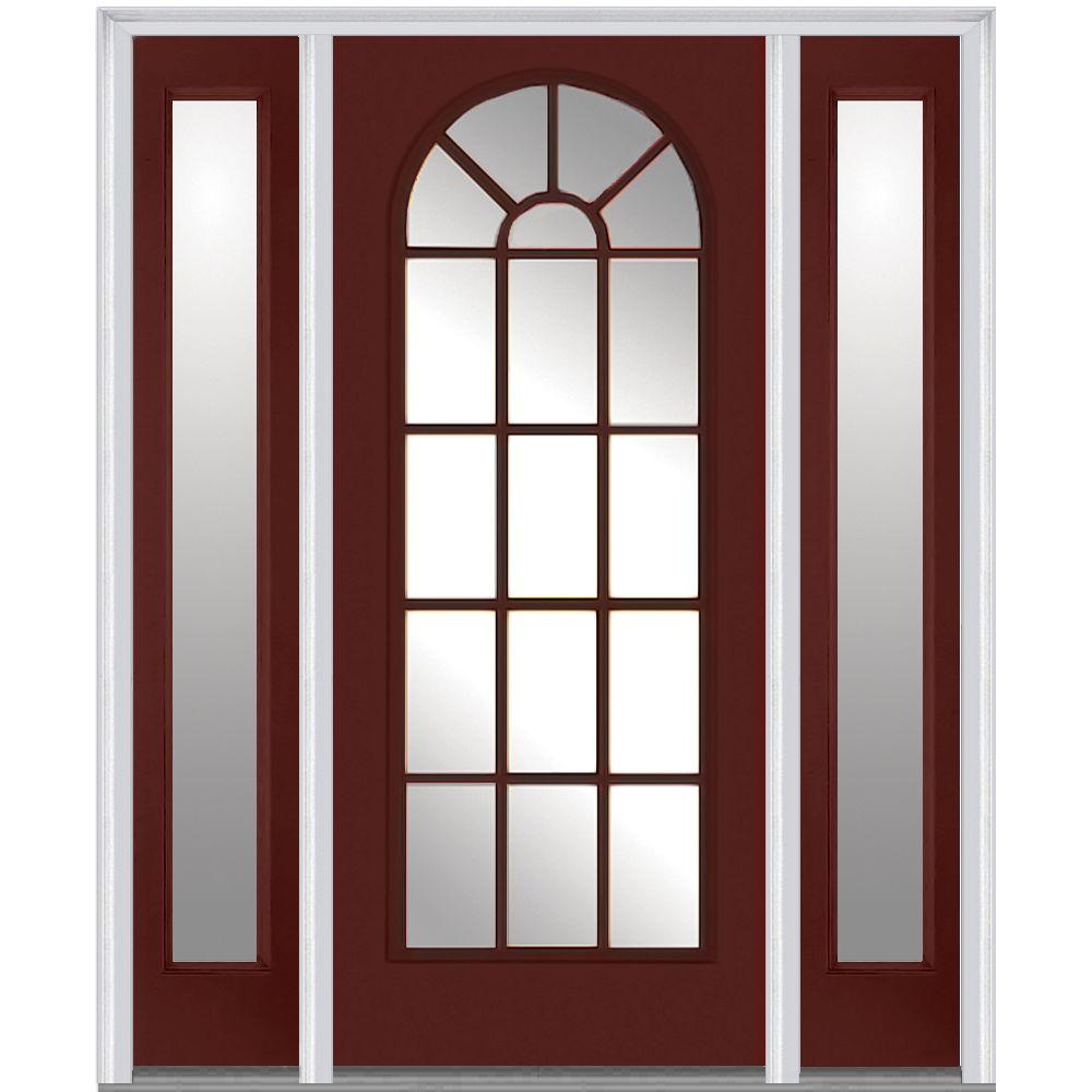 Red Single Door With Sidelites Front Doors Exterior Doors