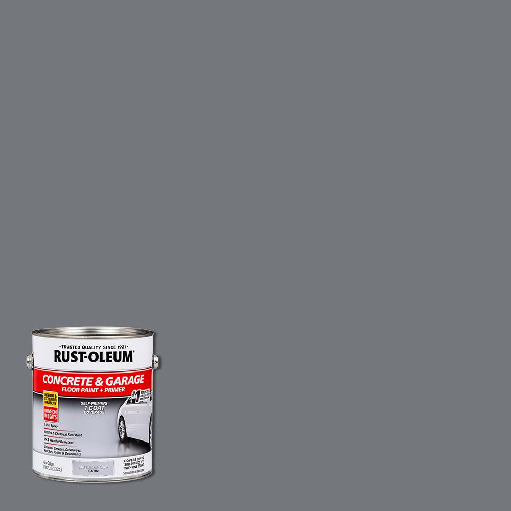 RustOleum 1 gal. Battleship Gray Satin Concrete Floor Interior/Exterior Paint225380 The Home