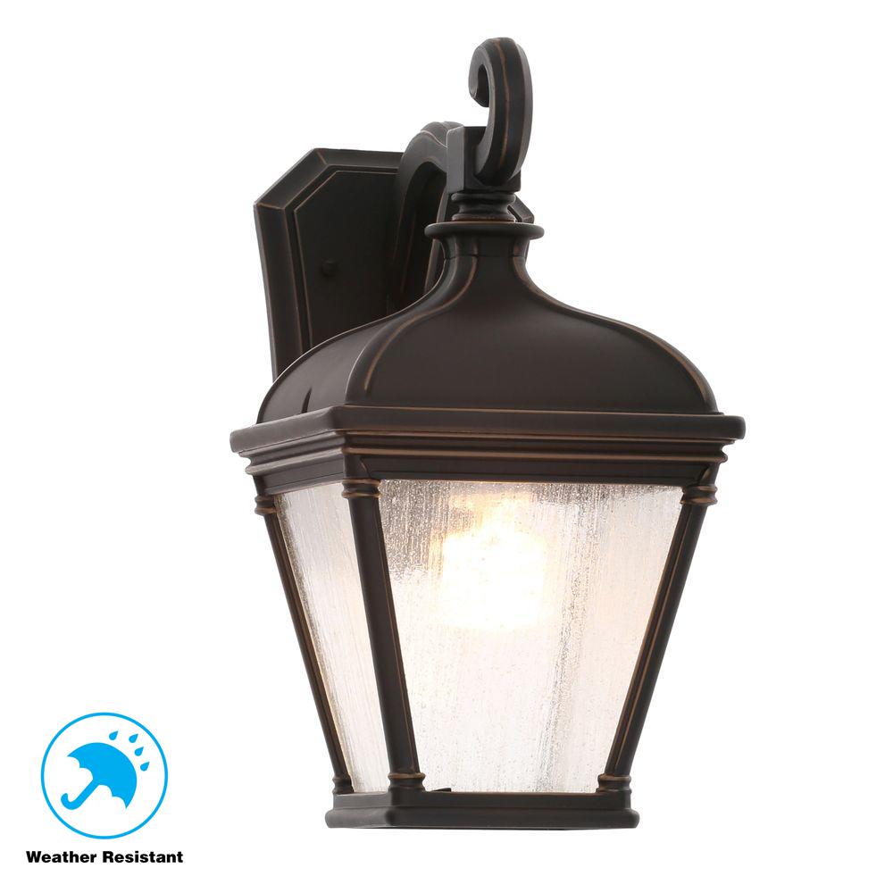 Hampton Bay Malford Dark Rubbed Bronze Outdoor Wall Mount Lantern23082