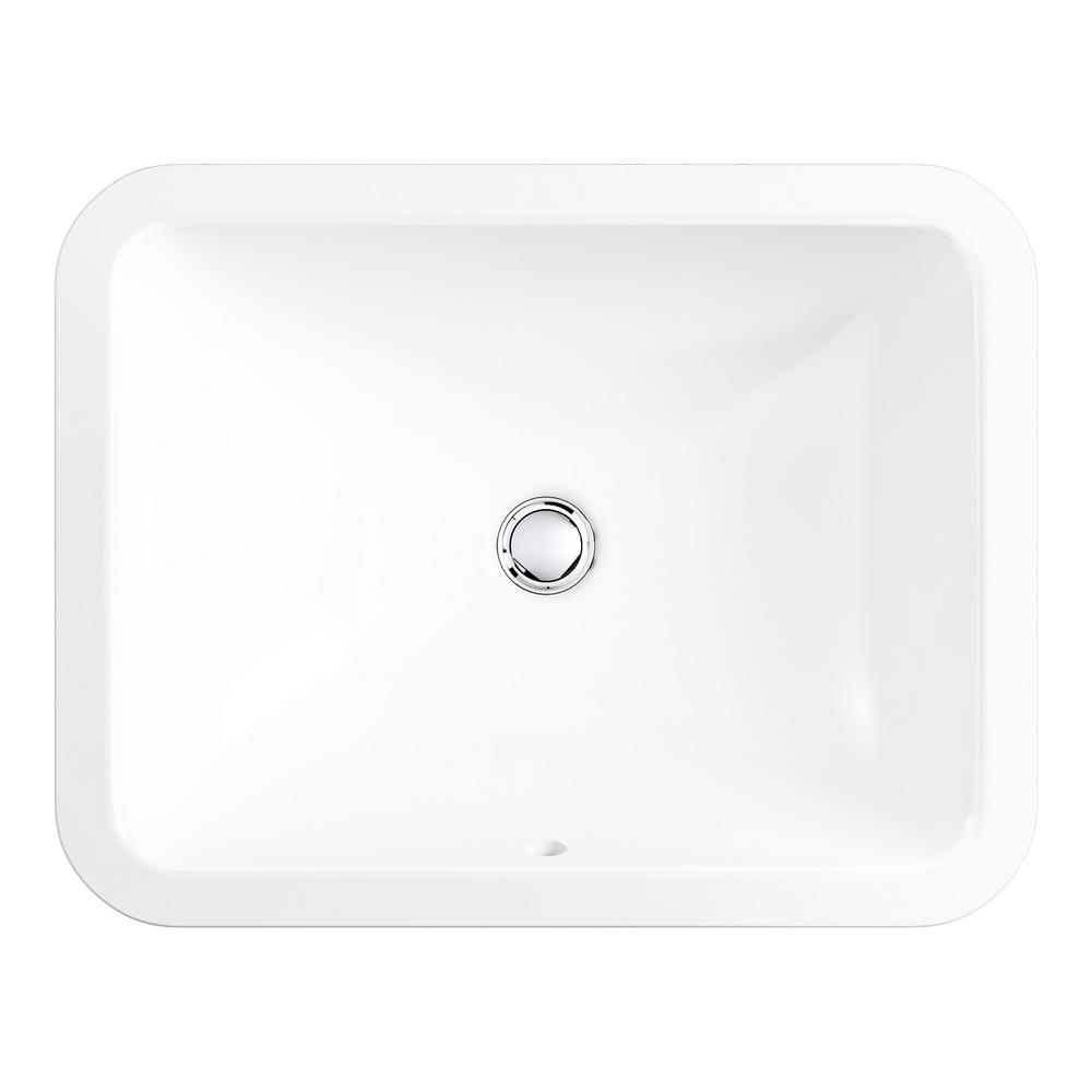 KOHLER Caxton Undermount Rectangular Bathroom Sink with Overflow and