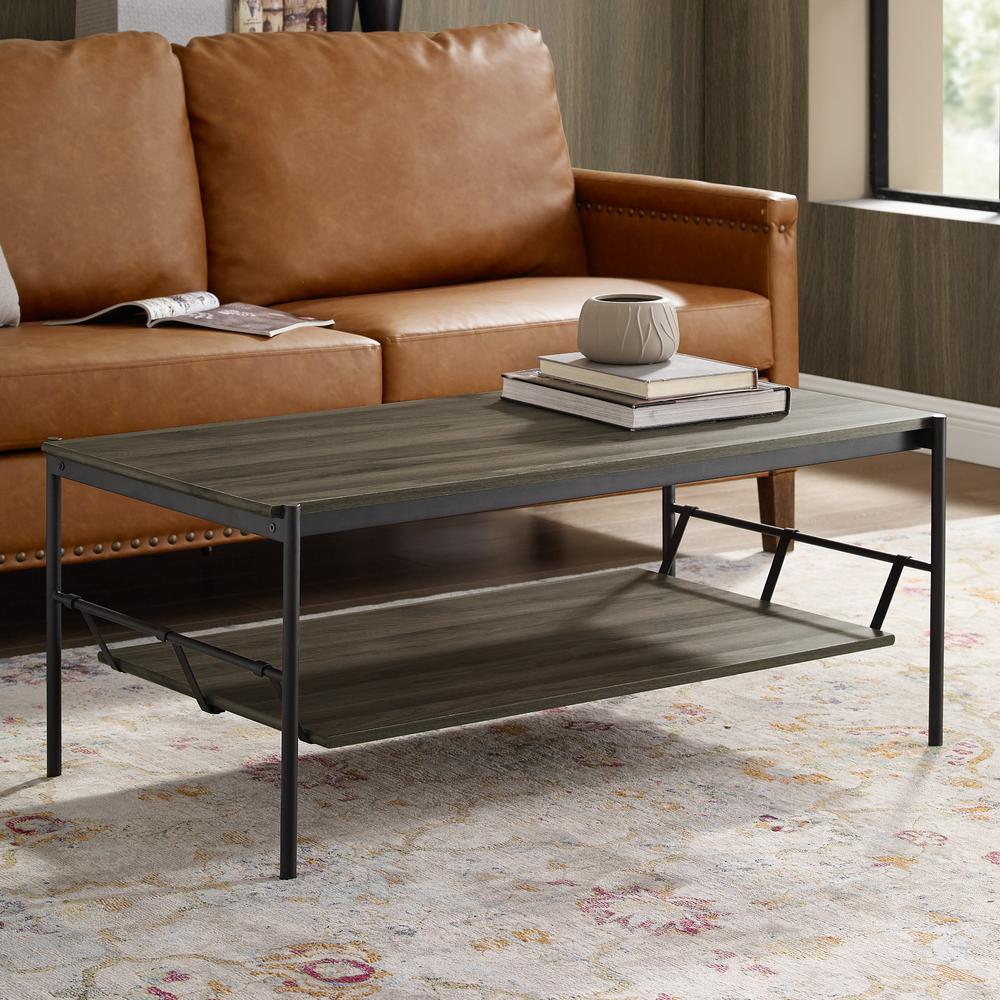Welwick Designs Slate Grey Modern Coffee Table With Removable Hanging Lower Shelf Hd8165 The Home Depot - Slate Coffee Table With Shelf And Drawers Welwick Designs Slate Grey Modern Coffee Table With Removable Hanging Lower Shelf Hd8165 The Home Depot - Slate Coffee Table With Shelf And Drawers