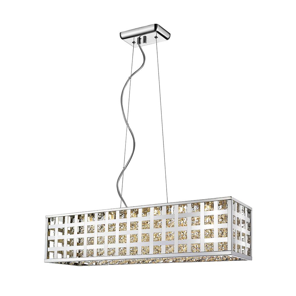 Dsi Lighting The Home Depot Logan Collection 6 Light Chrome Pendant