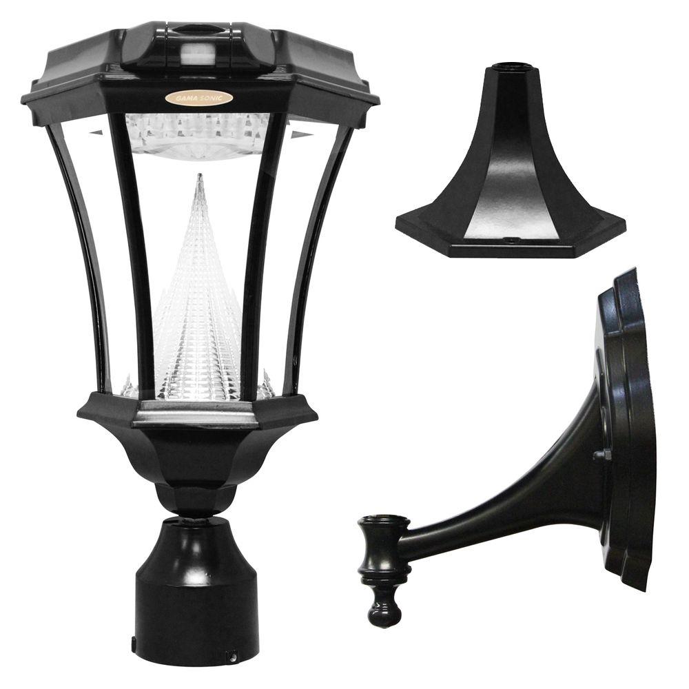 Post And Lamp Sets Motion Sensor Outdoor Lighting Victorian Single Black Integrated Led Outdoor Solar Lamp With 3 Mounting Optionotion Sensor