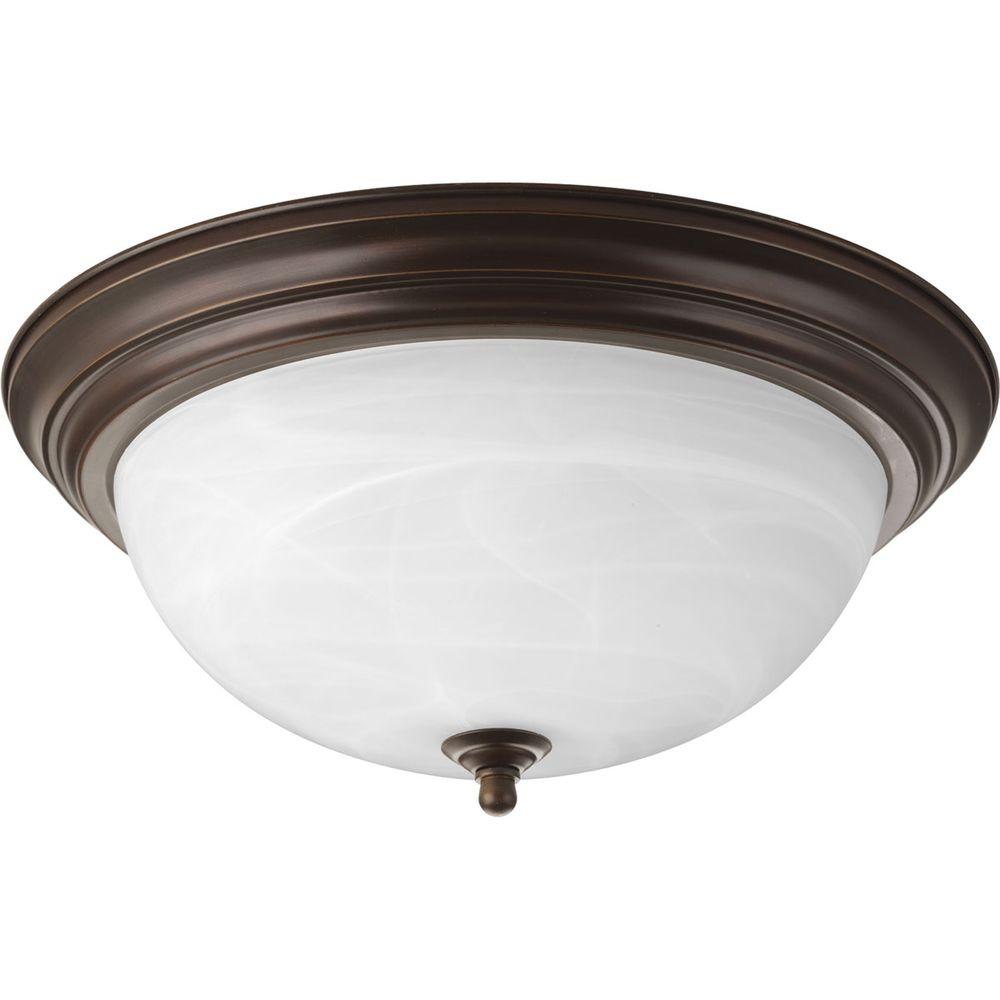 Alabaster Glass Flush Mount Lights Lighting The Home Depot 15 25 In 3 Light Antique Bronze Flush Mount With Alabaster Glass