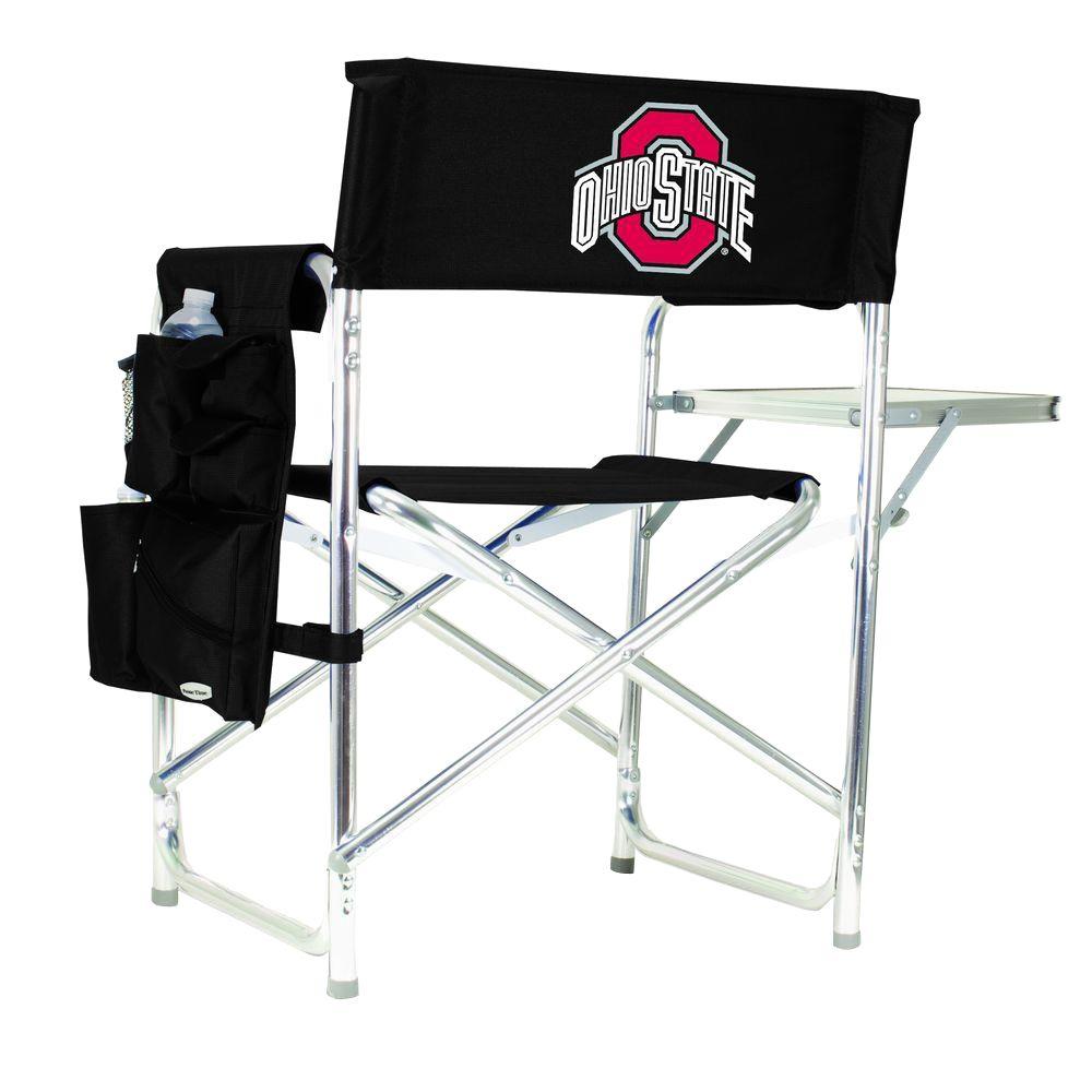 Picnic Time Ohio State University Black Patio Sports Chair With Digital Logo