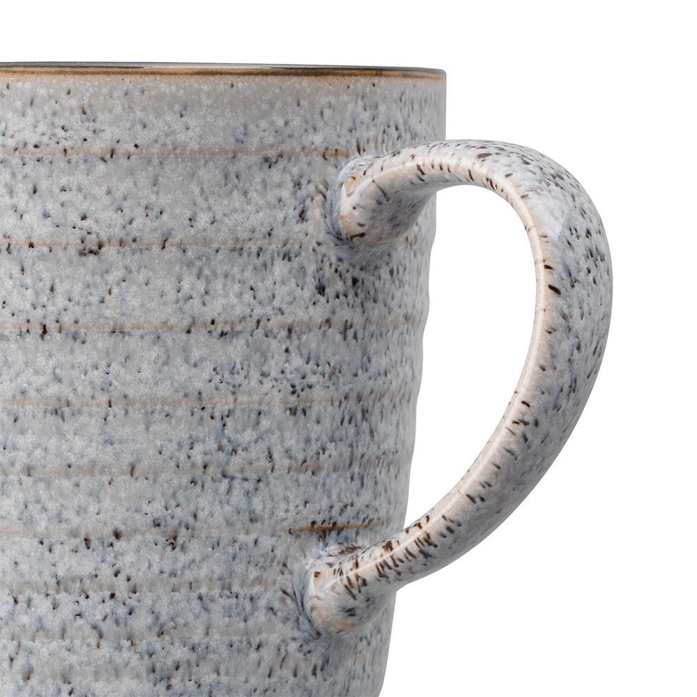 Denby 13 52 Oz Studio Grey White Ridged Coffee Mug Stg 112g The Home Depot
