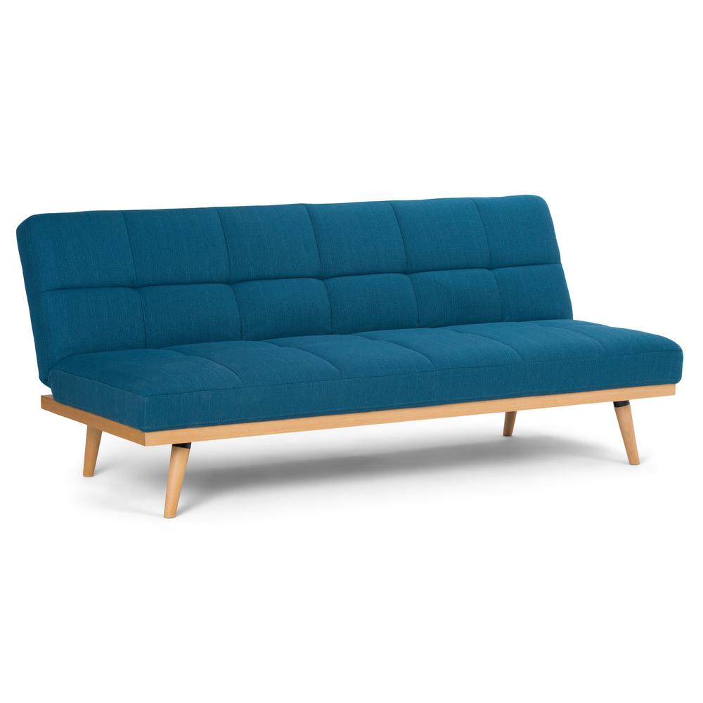 Simpli Home Spencer Contemporary 71 In X 32 30 Sofa Bed Simpli Home Spencer Contemporary 71 In X 32 30 Sofa Bed Mediterranean Blue Linen Look Fabric Axcsof 02 Mbu The Depot