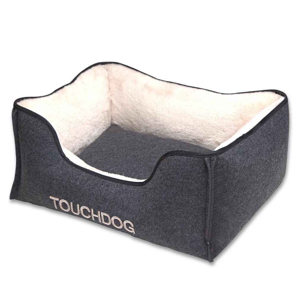 large grey dog bed