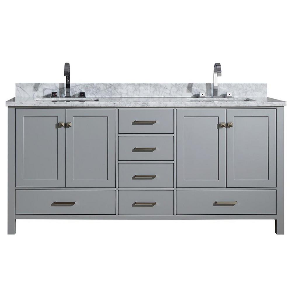 Ariel Double Sink Vanities With Tops Bathroom The Bath Vanity In Grey With Marble Top White