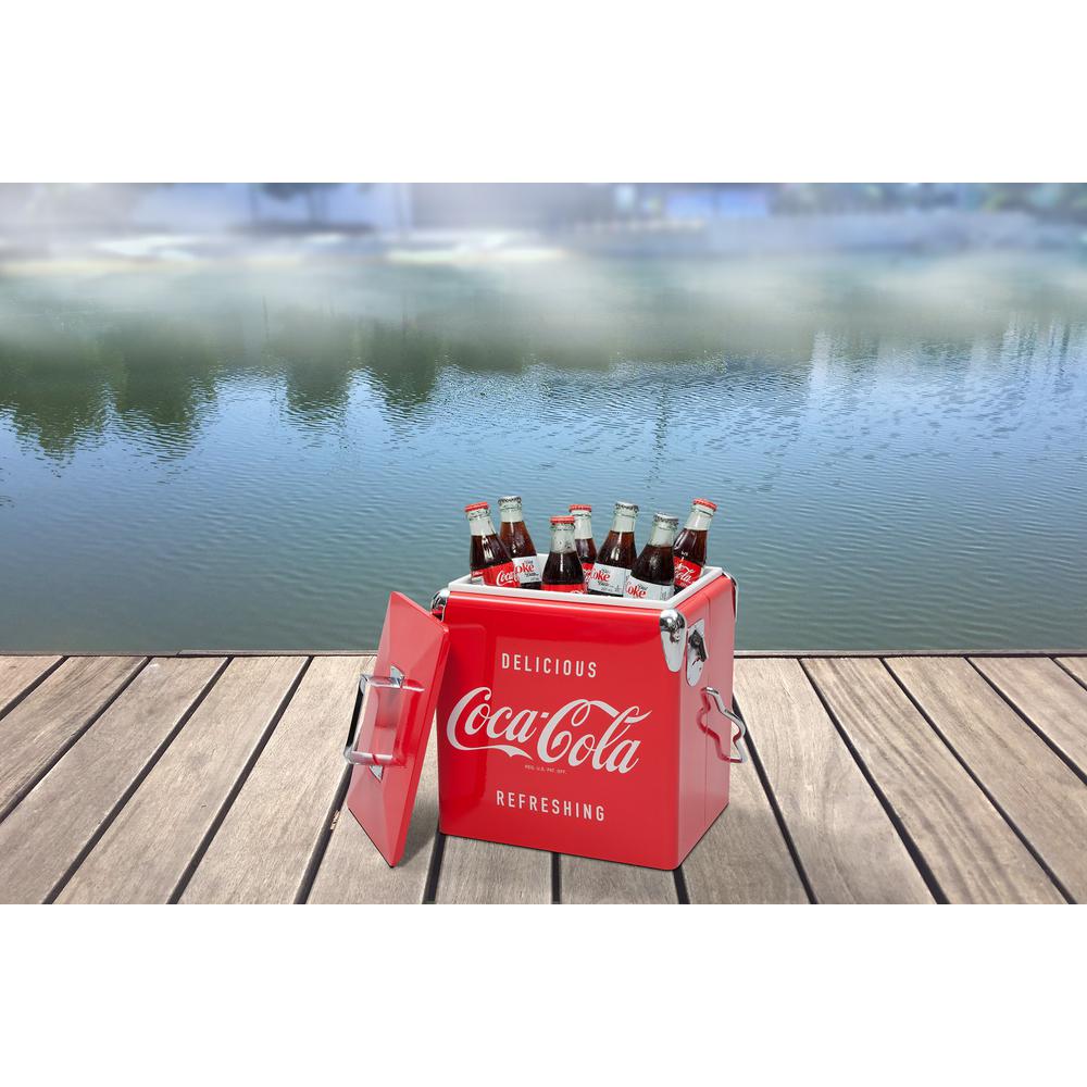 Coca-Cola Styrofoam Cooler with Handle and Disc Logo and an included Ice pack