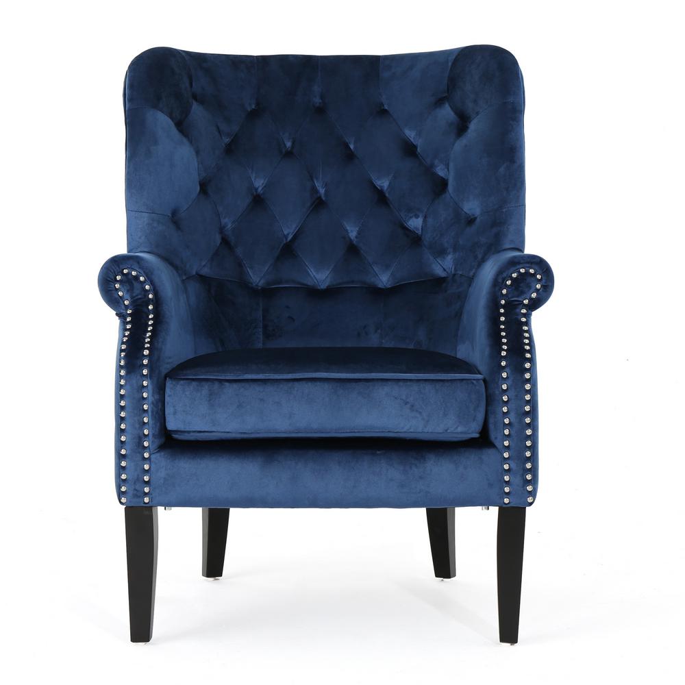 Tomlin Cobalt Velvet Club Chair 12629 - The Home Depot