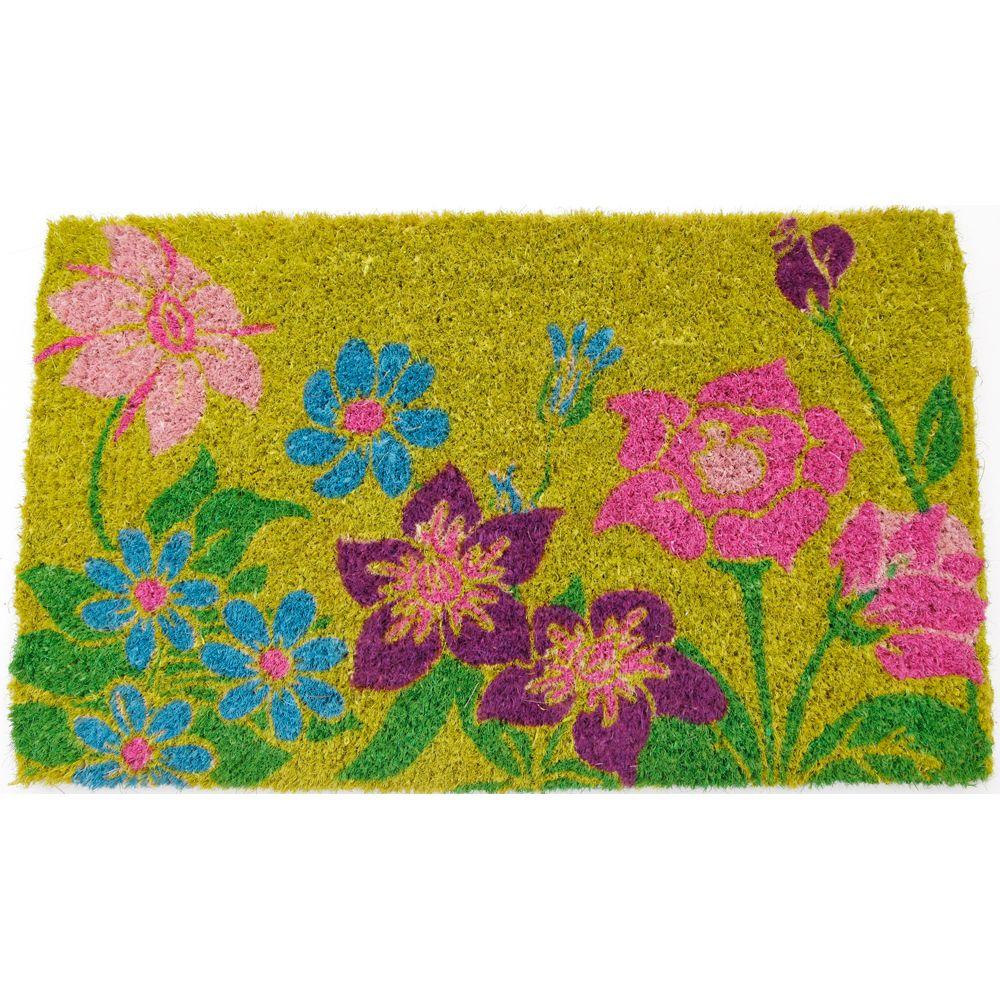 Entryways Wildflower Power 18 in. x 30 in. Hand Woven Coir Door Mat947