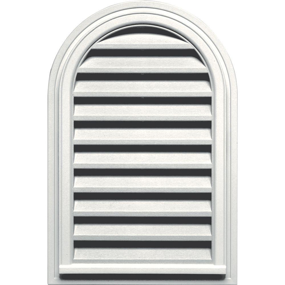 Builders Edge 22 in. x 32 in. Round Top Gable Vent in 