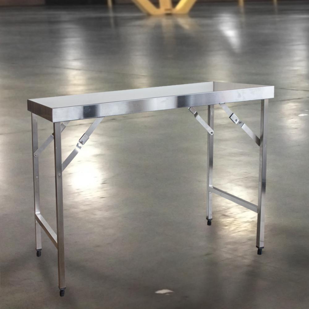 48 In X 24 In Stainless Steel Portable Folding Workbench Camping