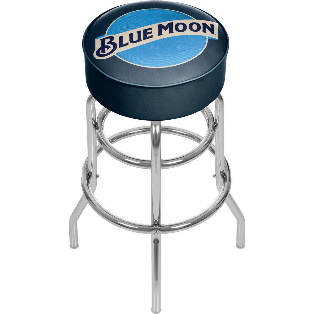 Trademark Blue Moon 31 In Chrome Swivel Cushioned Bar Stool Bm1000 Chrome Swivel Cushioned Bar Stool Bm1000 The Home Depot