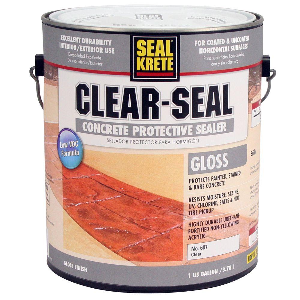 SealKrete ClearSeal 1 gal. Gloss Clear Low VOC WaterBased Interior/Exterior Concrete