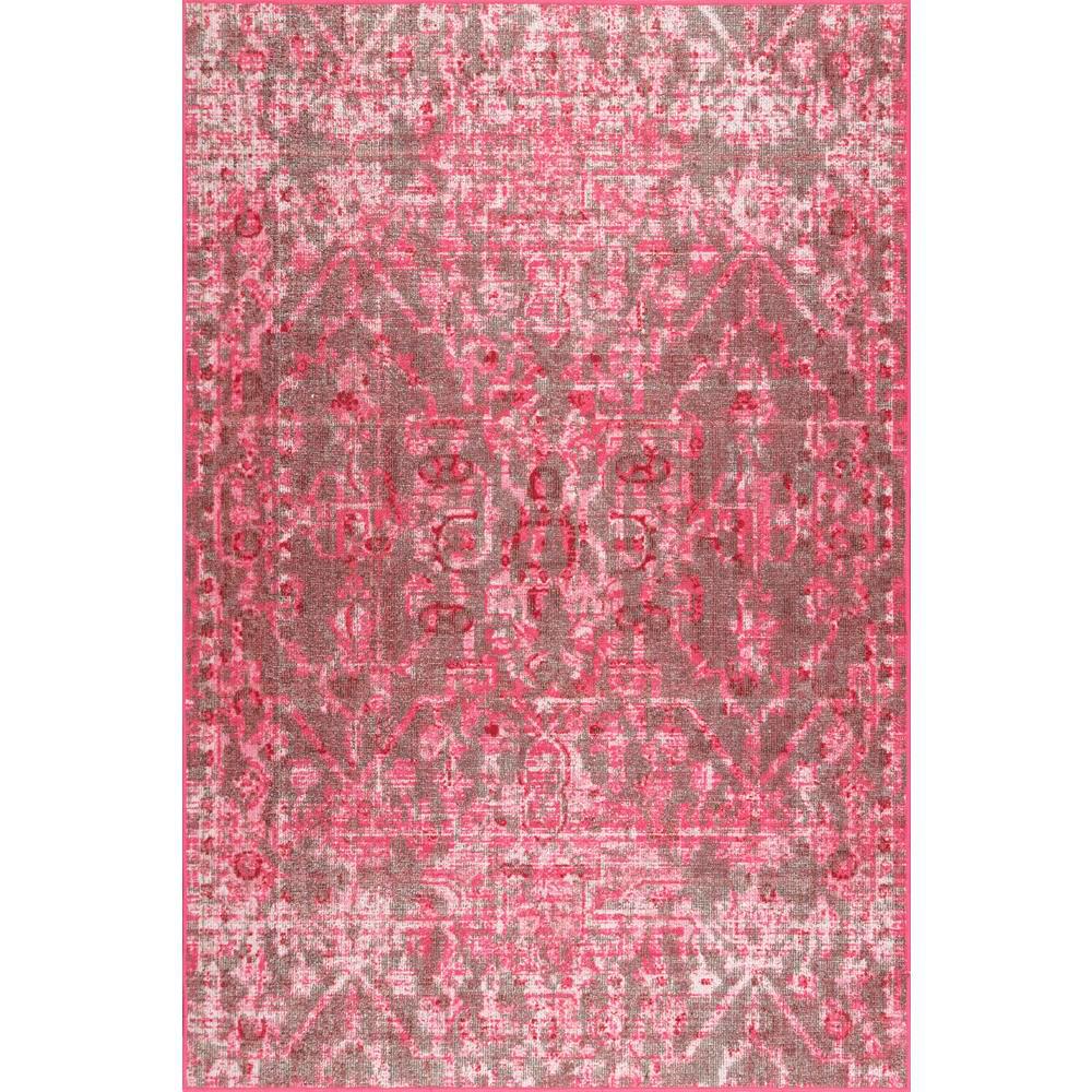 Vintage Trish Medallion Pink 8 Ft X 10 Area Rug