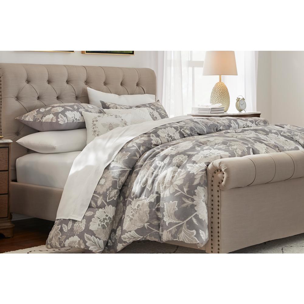 Larkspur 5-Piece Stone Gray and Khaki Cotton King Comforter Set