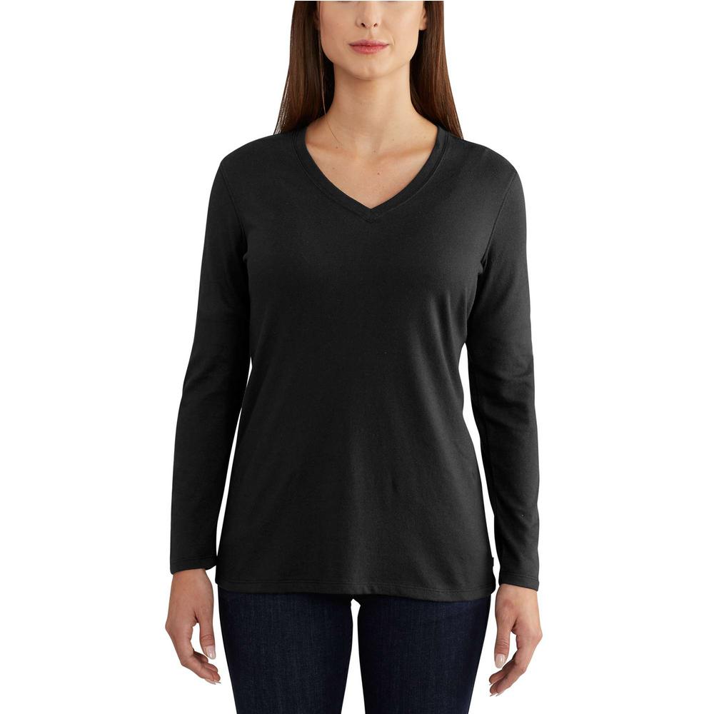 black long sleeve shirt v neck