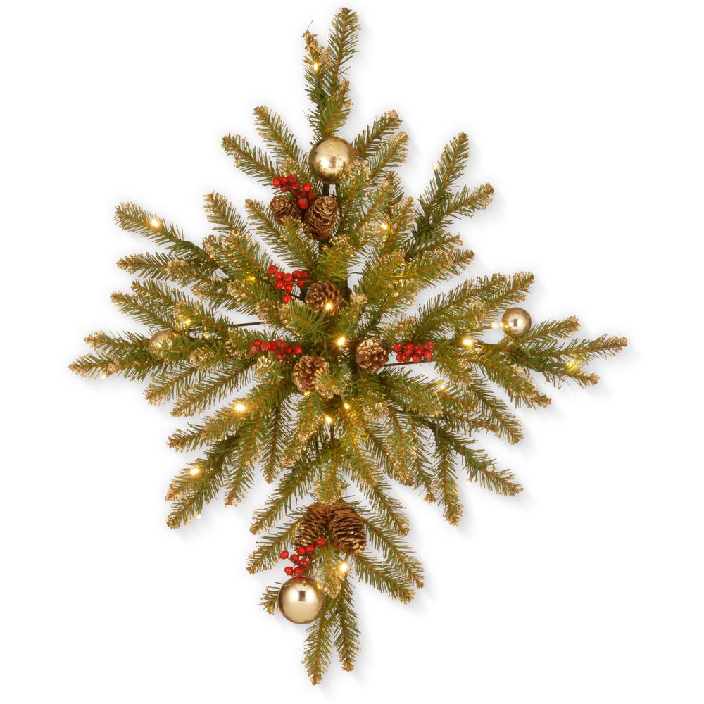 National Tree Company 32 In Glittery Gold Dunhill Fir Bethlehem