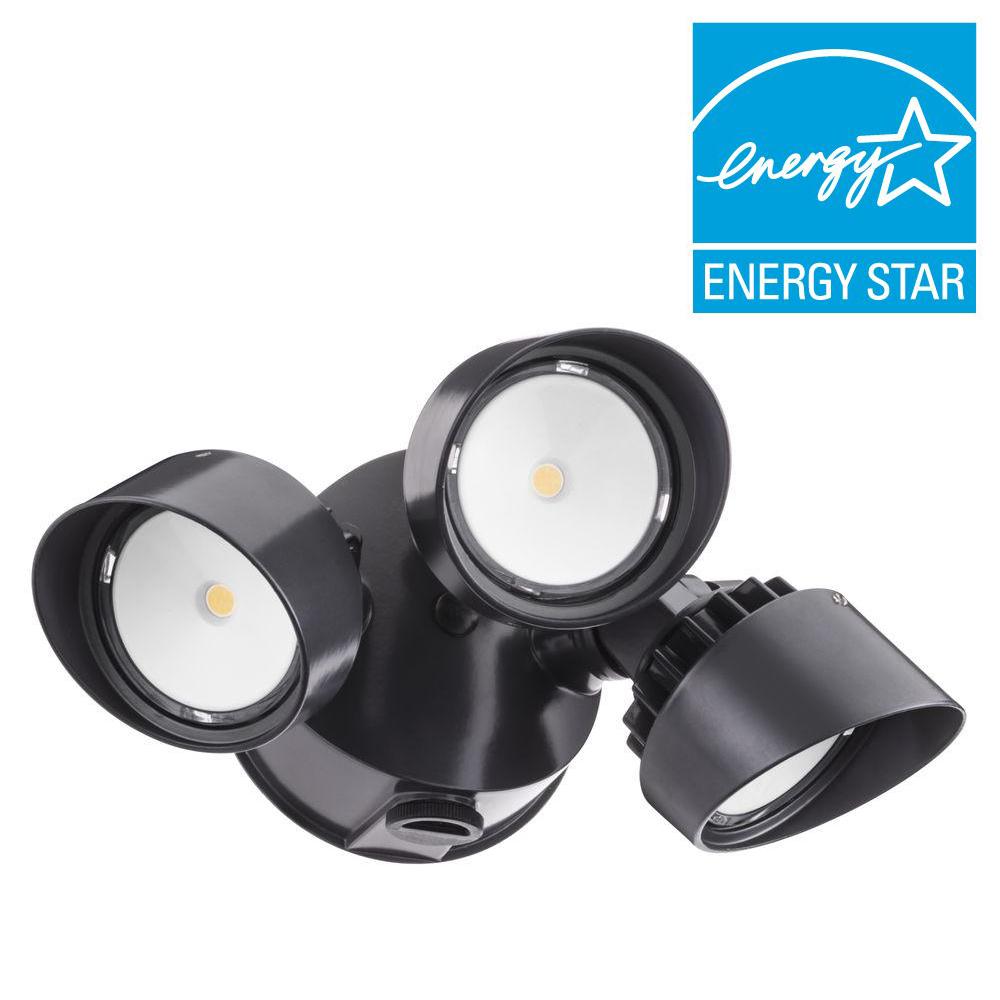 Integrated Led Floodlights Lithonia Lighting Outdoor Security 3 Head Bronze Outdoor Dusk To Dawn Led Round Flood Light