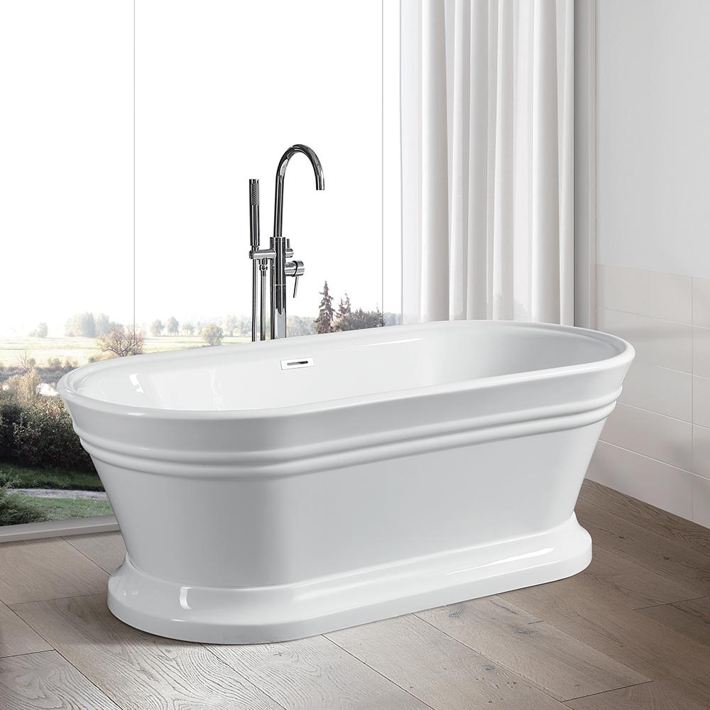 Versailles 59 In Acrylic Flatbottom Freestanding Bathtub In White