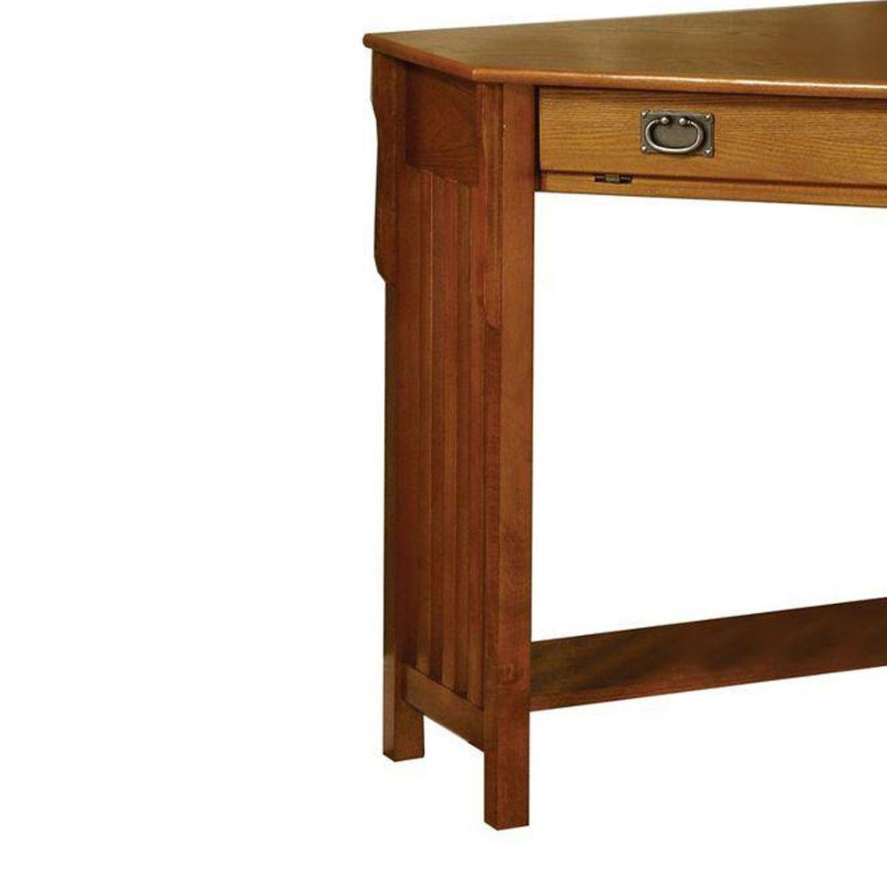 Benjara Medium Oak Toledo Contemporary Corner Desk Bm123324 The