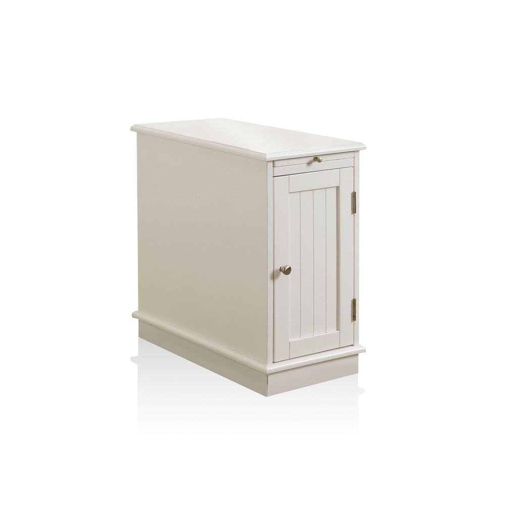 Atlantic Furniture Mission White End Table with Charging StationAH14212 The Home Depot