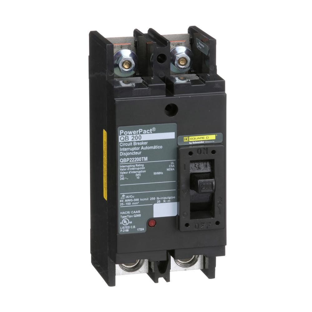 Square D Powerpact 200 Amp 10ka 2 Pole Q Frame Molded Case Circuit Breaker Qbp22200tm The Home Depot