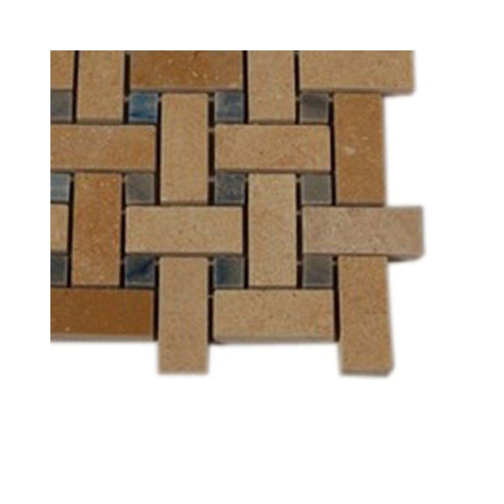 Ivy Hill Tile Basket Braid Jerusalem Gold And Blue Macauba Stone