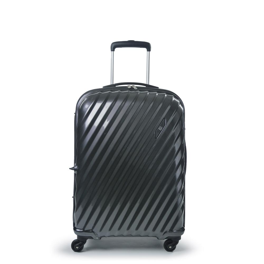 silver hard luggage