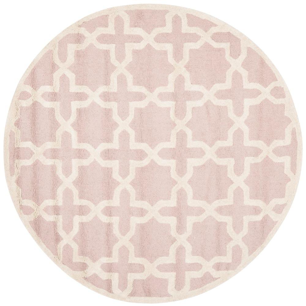 Safavieh Cambridge Light Pink/Ivory 6 ft. x 6 ft. Round Area Rug
