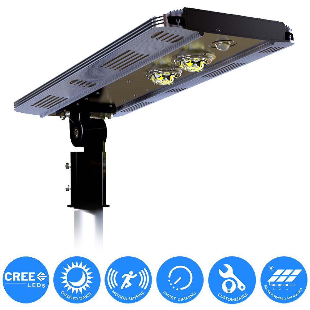 Brown Solar Outdoor Lighting The Home Depot Solar Power Smart Led Street Light For Commercial And Residential Parking Lots Bike Paths