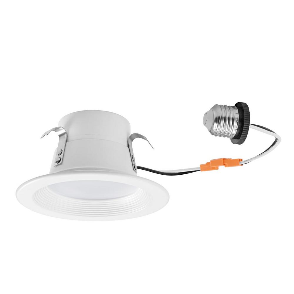 Globe 4 in. Energy Star White Integrated LED Retrofit Recessed Lighting