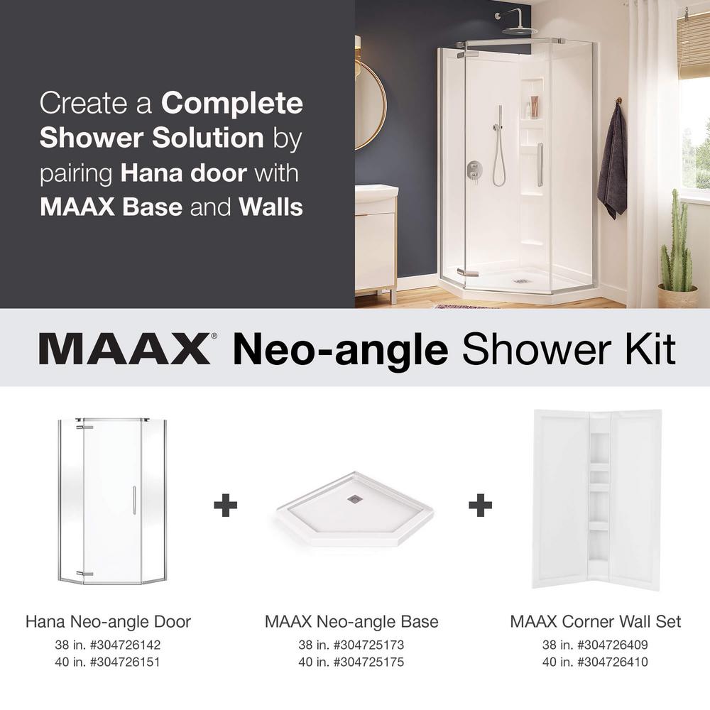 Maax Hana 40 In X 40 In X 75 In Frameless Neo Angle Pivot