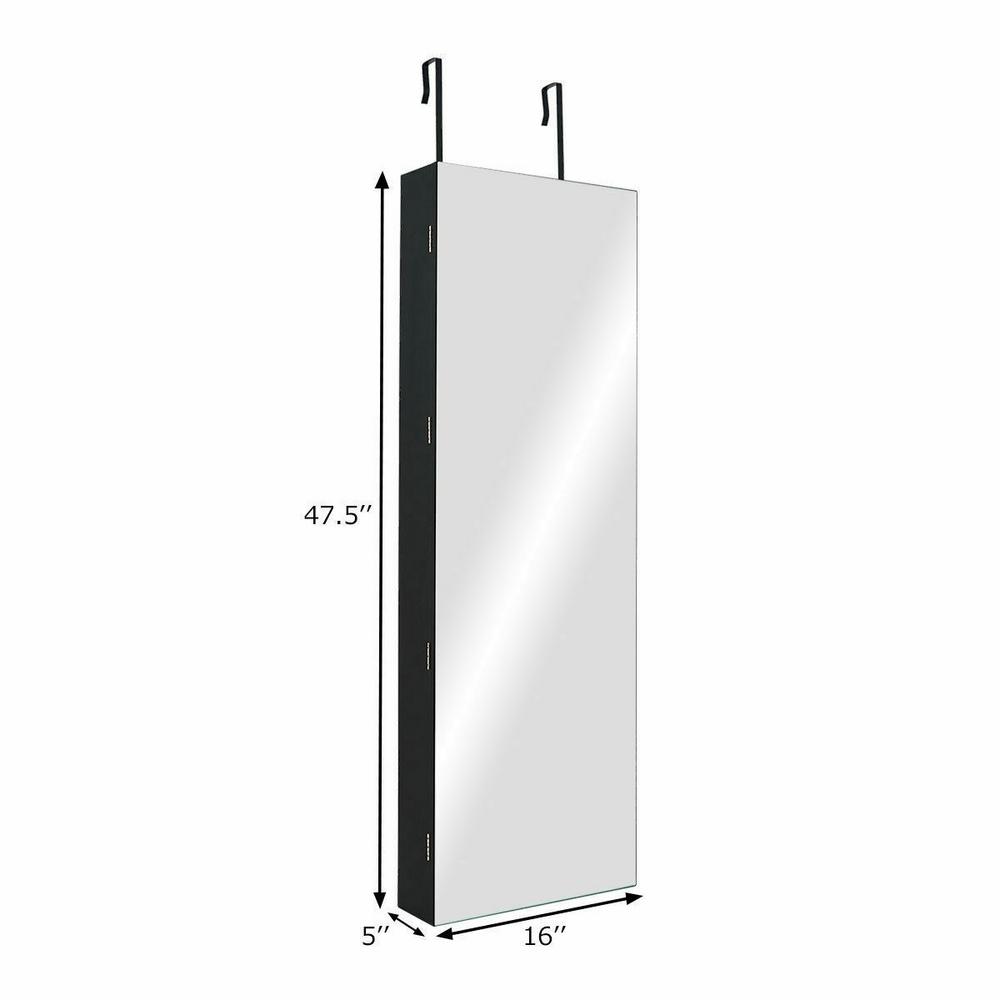 Costway Wall And Door Mounted Jewelry Box Cabinet Lockable Storage