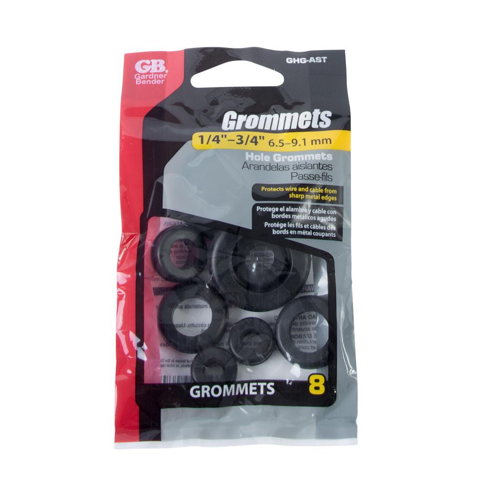 Gardner Bender Grommets Assortment 2 Each 1 4 In 3 8 In 1 2 In 3 4 In 8 Pack Ghg Ast The Home Depot