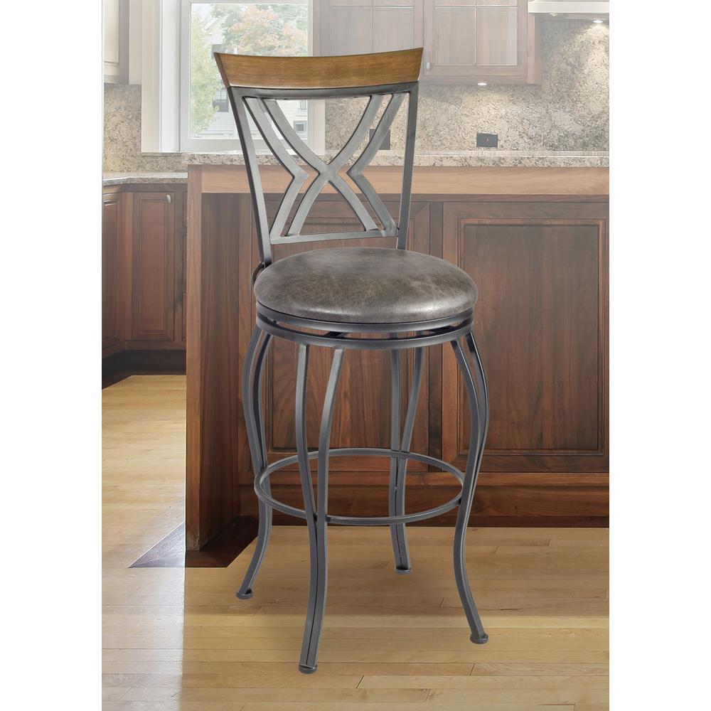 44 In Madelyn Hammered Nickel Bar Stool 033015mtl01asu The Home Depot Madelyn Hammered Nickel Bar Stool 033015mtl01asu The Home Depot