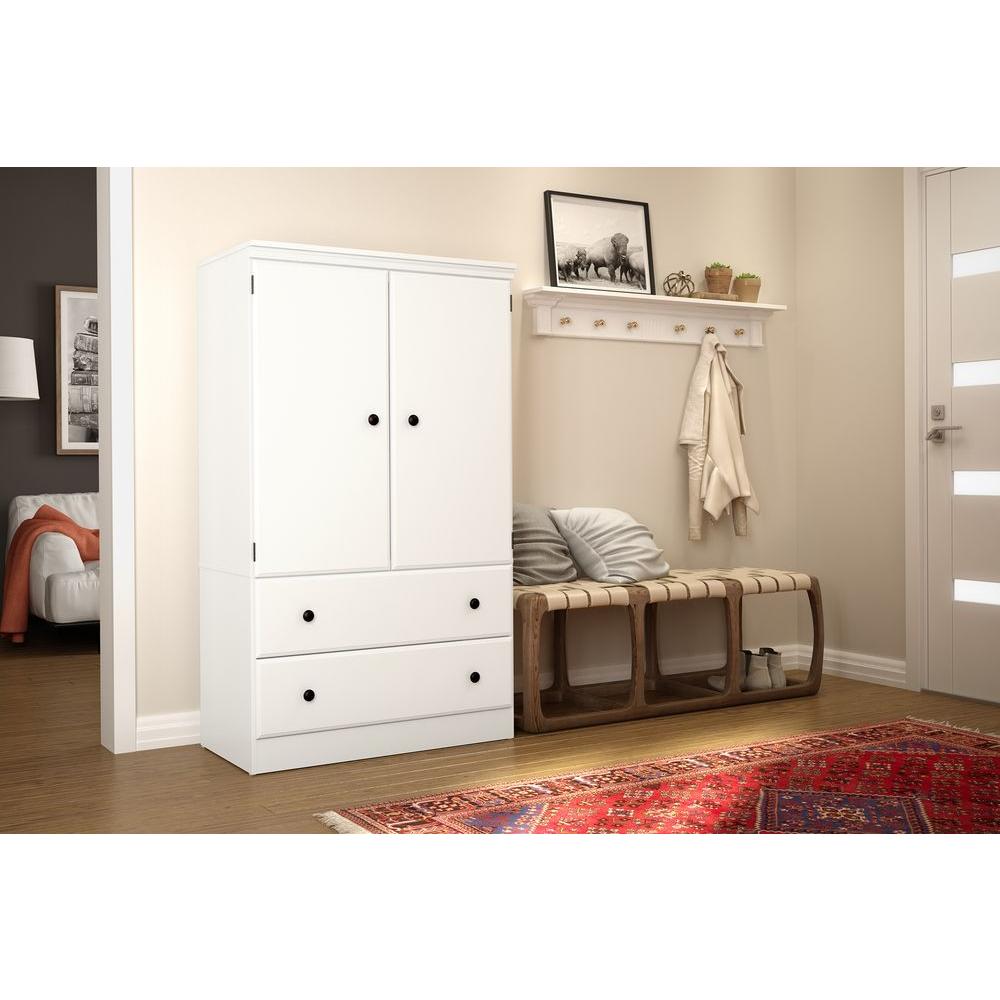 South Shore Pure White Armoire10172 The Home Depot