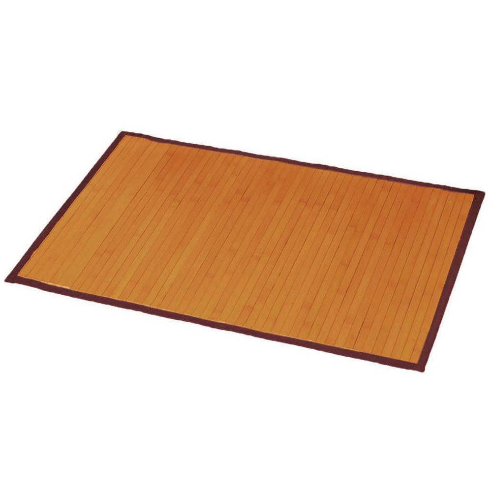 Unbranded Brown 31.5 in. L x 20 in. W Bamboo Rug Bath Mat Anti Slippery7401160 The Home Depot