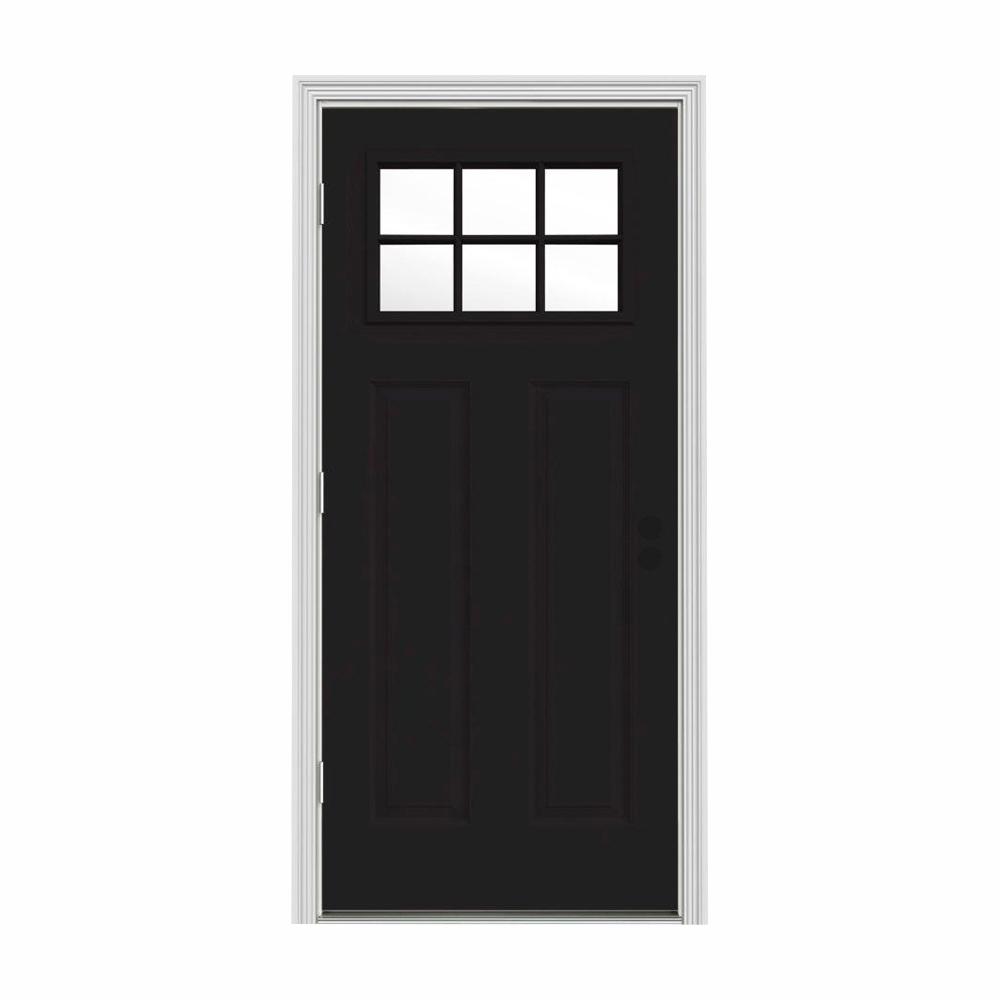 32 X 80 Right Hand Outswing Black Front Doors Exterior