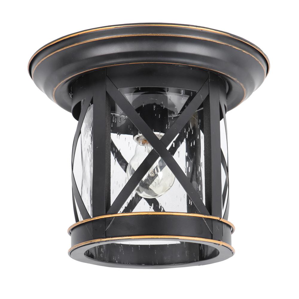 Y Decor Imperial Black 1 Light Outdoor Ceiling Mounted ...