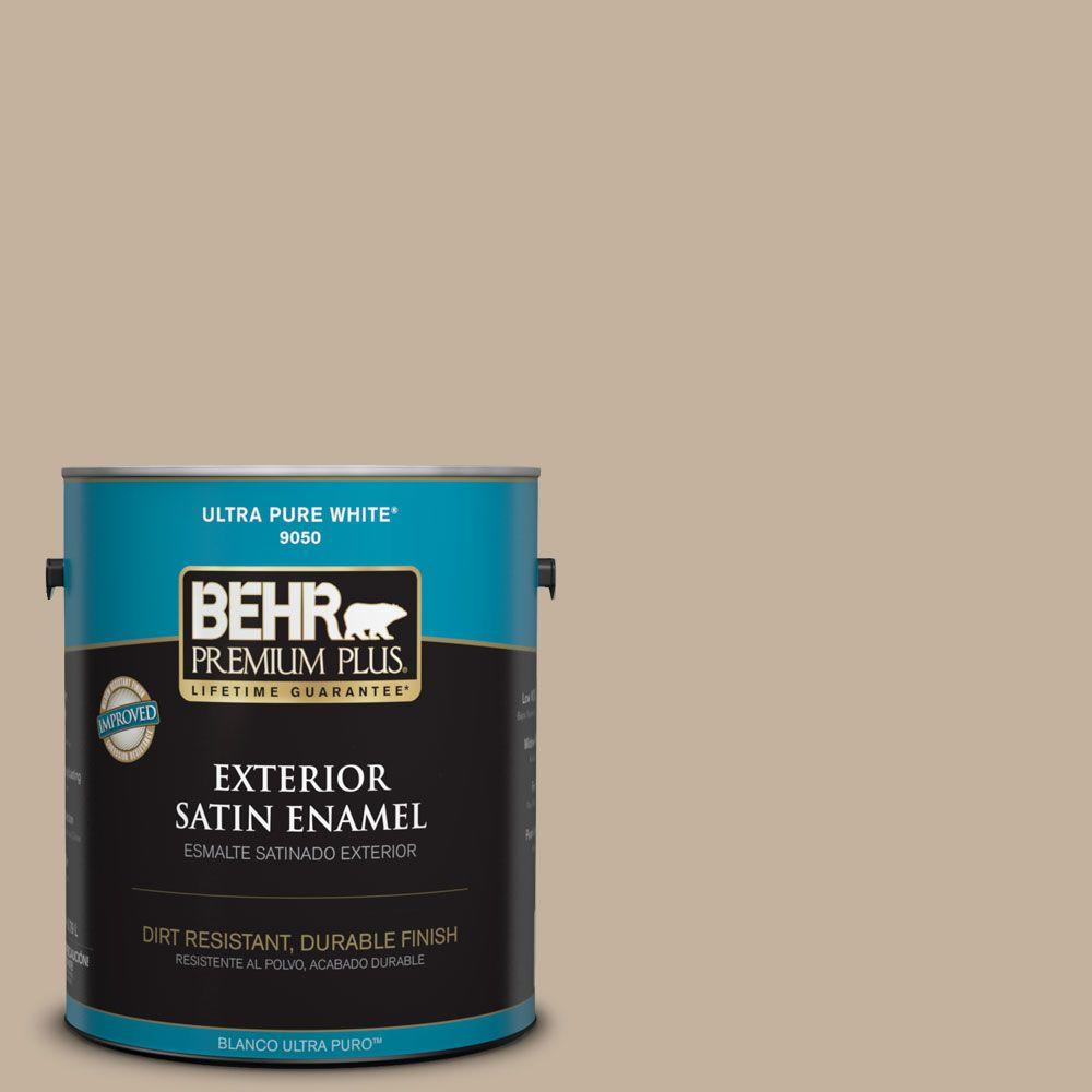 BEHR Premium Plus 5gal. 700D4 Brown Teepee Satin Enamel Exterior