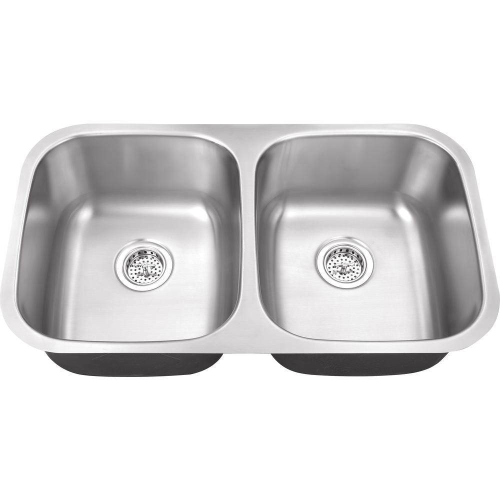 Ipt Sink Company Undermount 32 In 16 Gauge Stainless Steel Kitchen Sink In Brushed Stainless