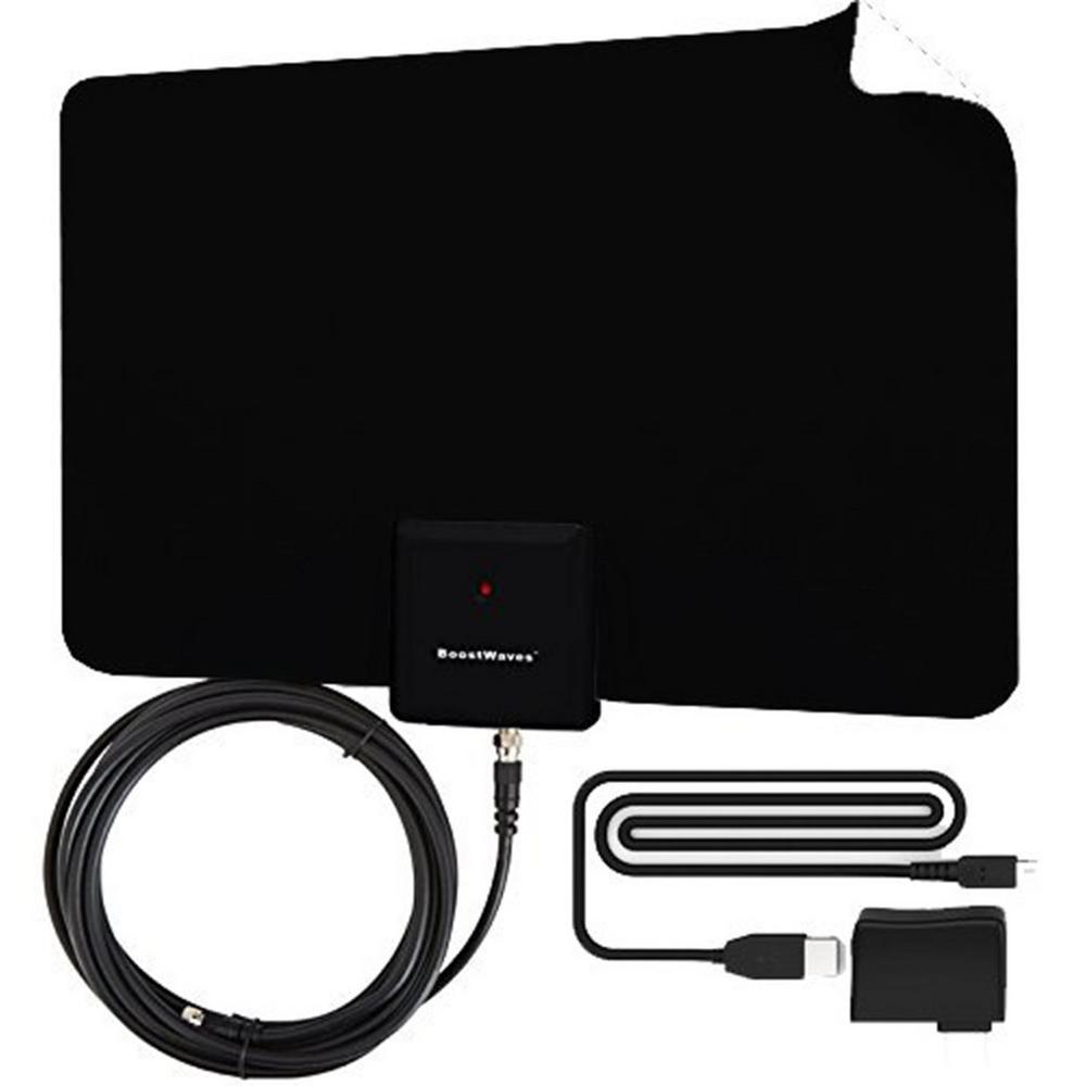 BoostWaves Razor 25Mile HDTV Indoor Flat Leaf Antenna with RG6 Cable