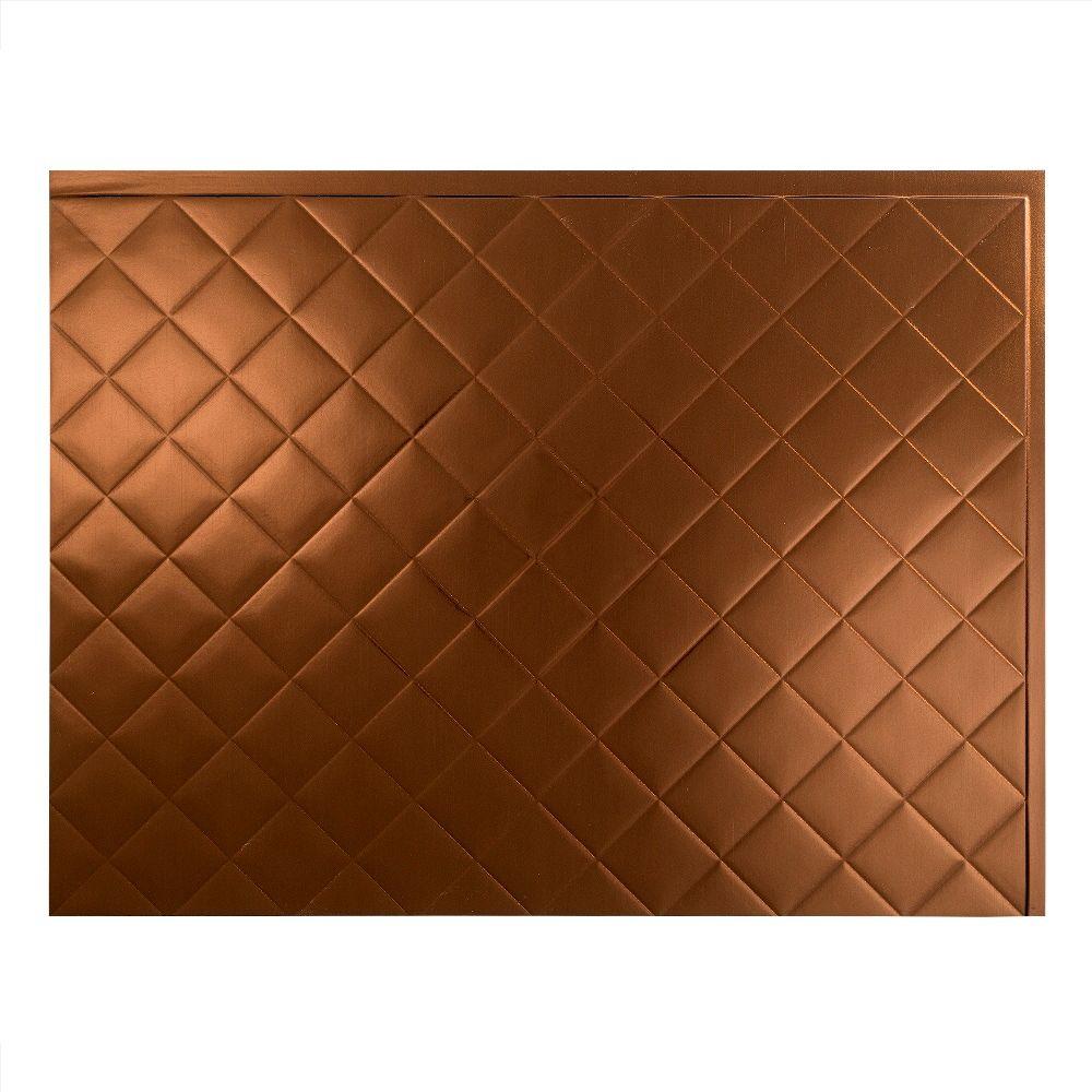 18 sq ft Kit Fasade Easy Installation Quilted Antique Bronze Backsplash Panel for Kitchen and Bathrooms